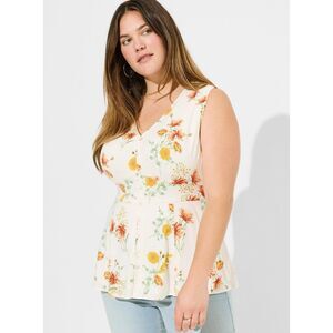 NWT Torrid Floral Sleeveless V-Neck Tie Waist Top Size 0 (12)